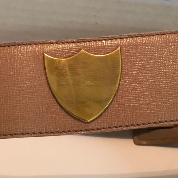 PALOMA PICASSO AUTHENTIC TAUPE WIDE LEATHER BELT - Picture 3 of 4